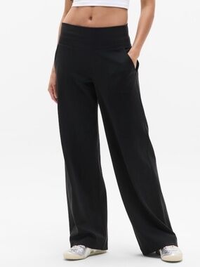 Athleta Venice High Rise Wide Leg Pant, Black, size Small